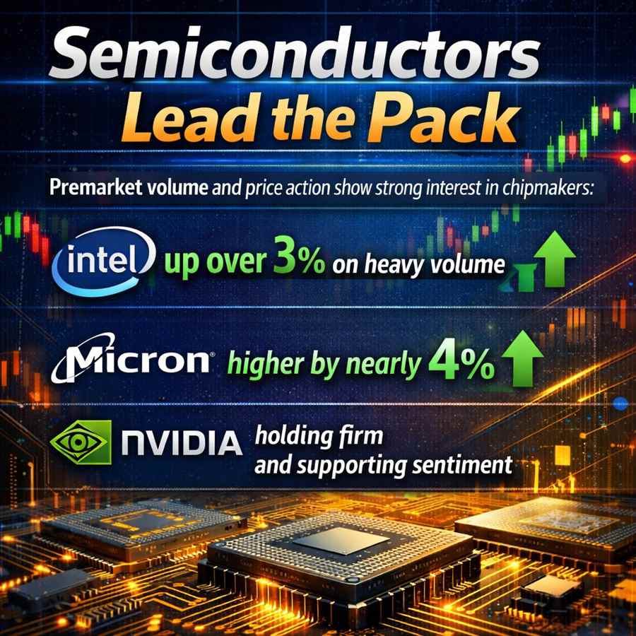 Today's stock premarket analysis highlights seminconductors