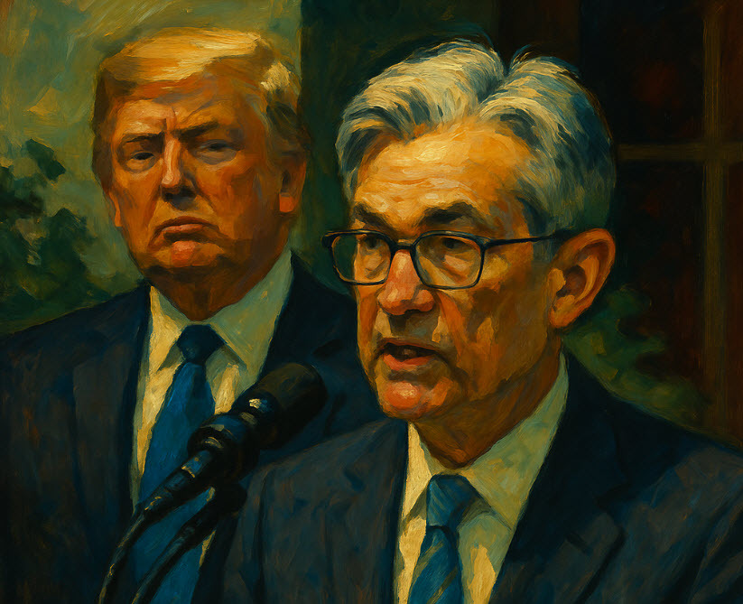 Trump Powell edward hopper style