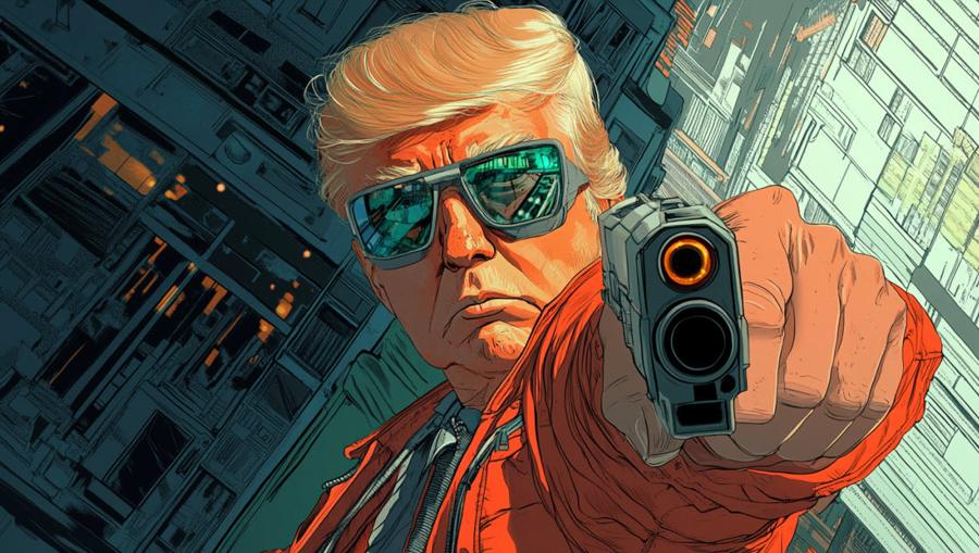 Trump gun cool art