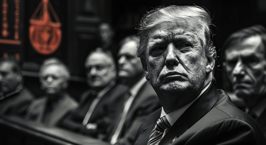 Trump in court AI image