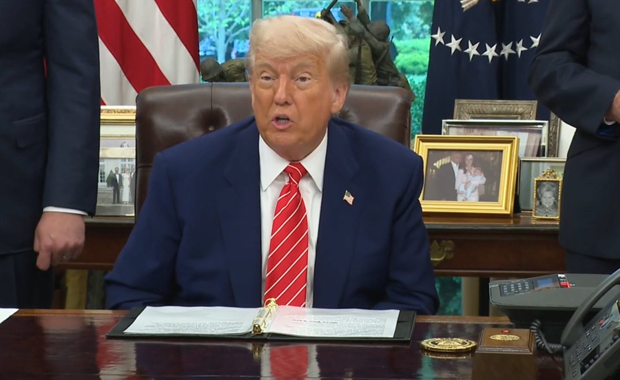 Trump making the announcement