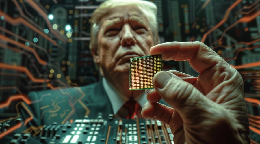 Trump microchip AI image