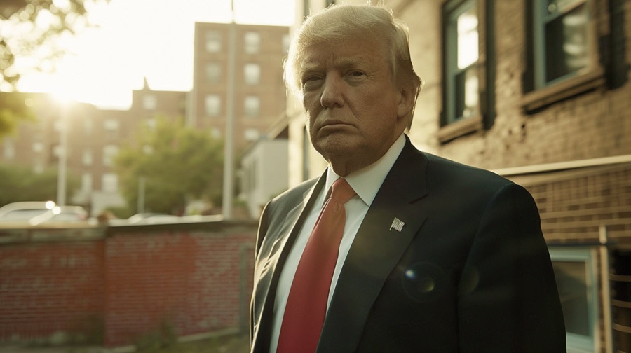 Trump outside