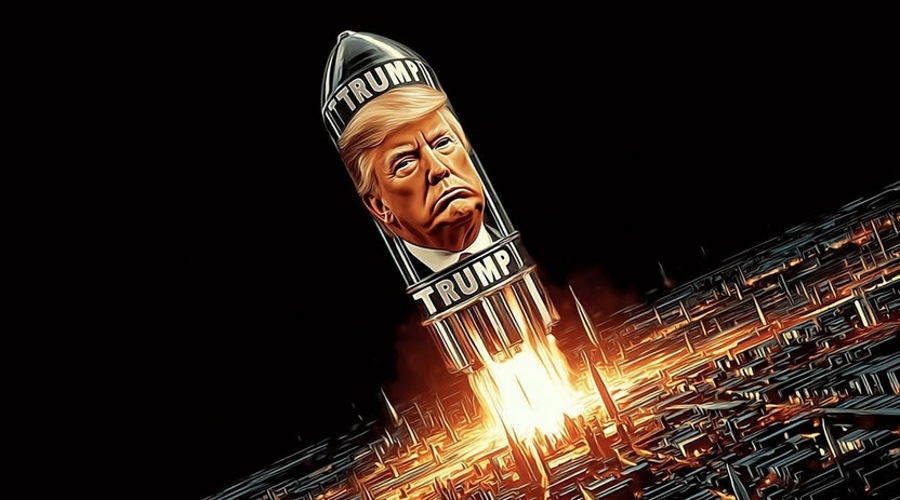 Trump rocket ship