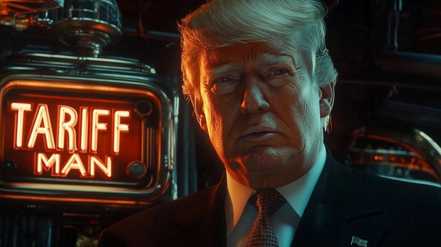 Trump tariff man AI image