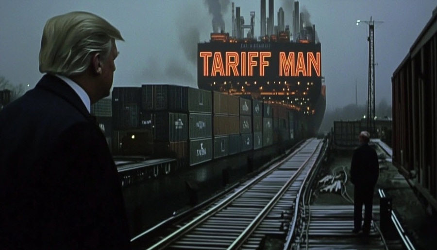 Trump tariff man factory