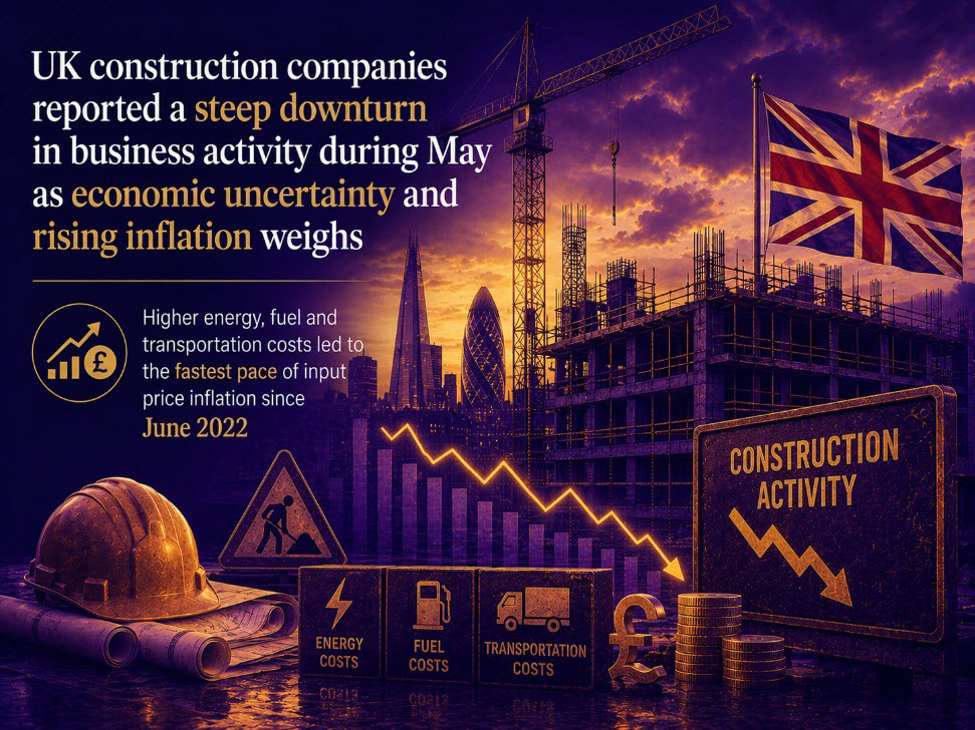 UK construction output falls at fastest pace for six years in May | investingLive