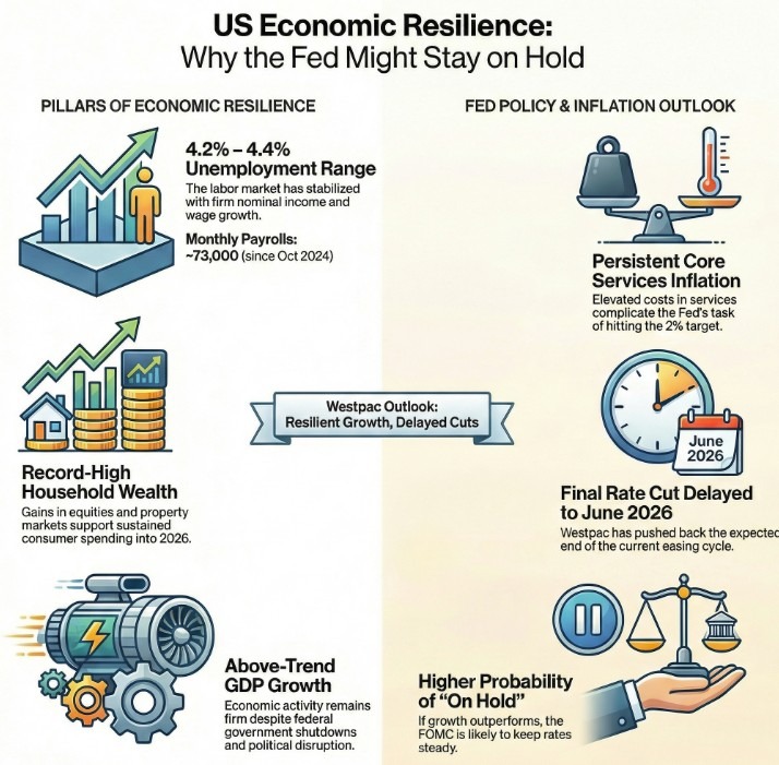US Economic Resilience and Policy fed might stay on hold 16 February 2026 inforgraphic