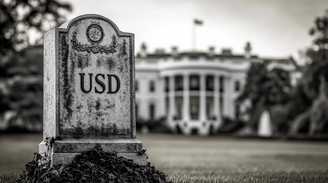 US dollar USD grave stone white House