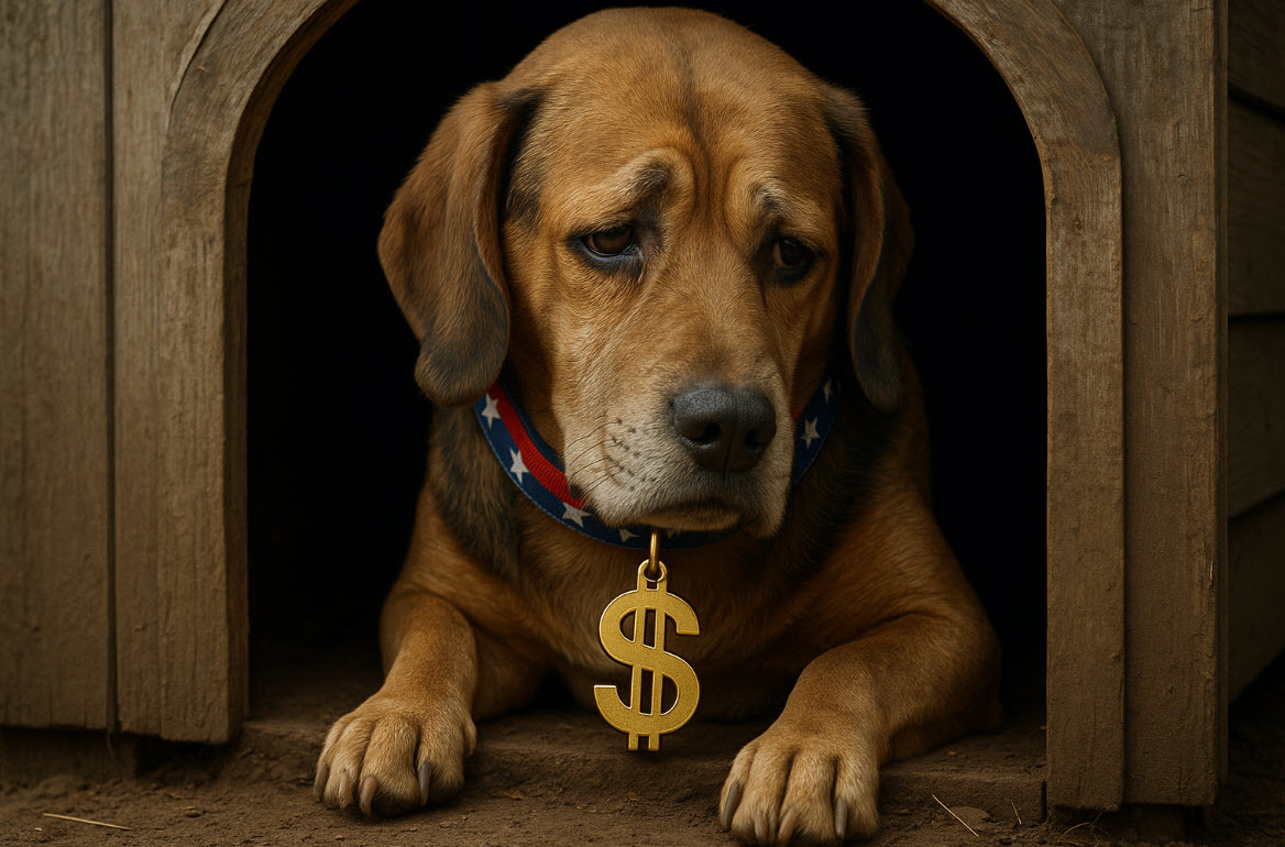 US dollar doghouse sad