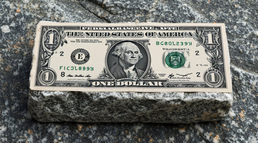US dollar made of granite