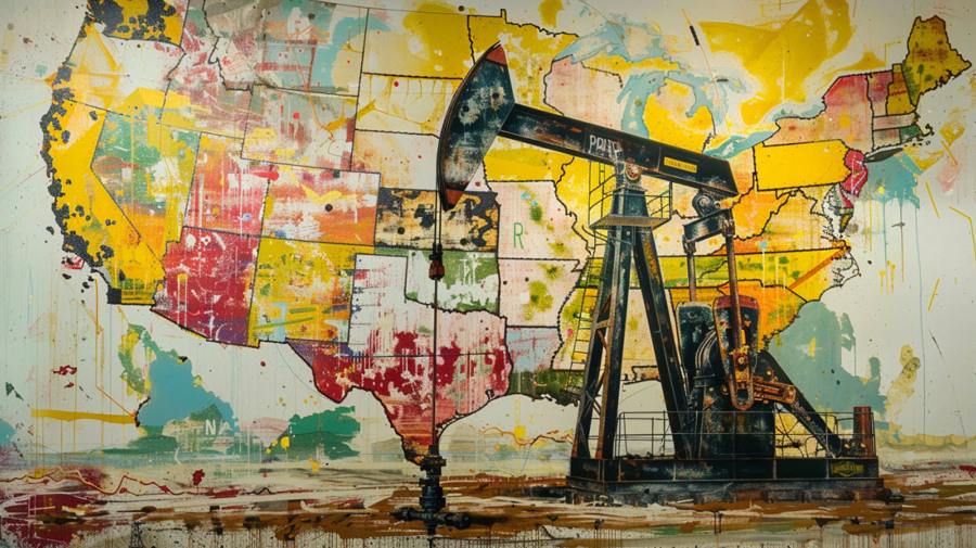 US oil production pumpjack archigram