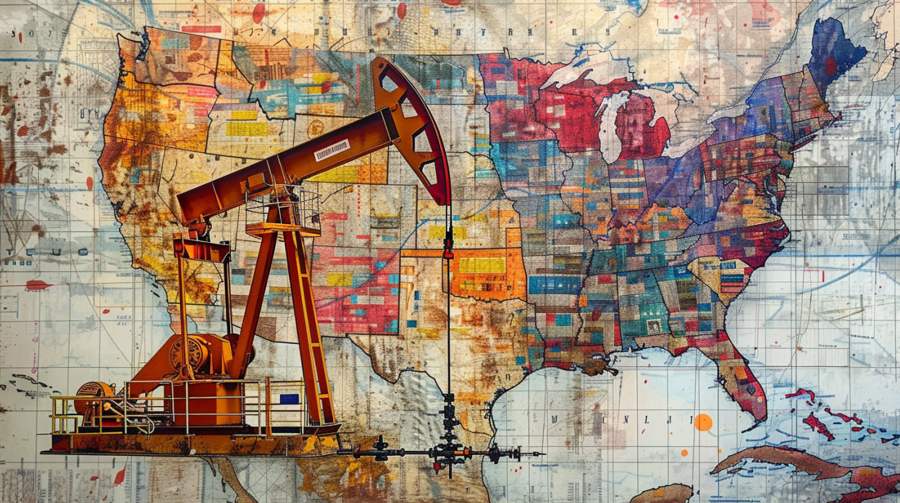 US oil production pumpjack