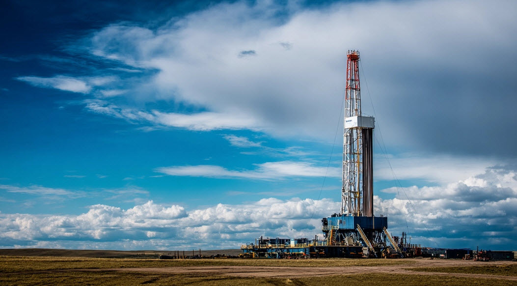 US oil rig on land