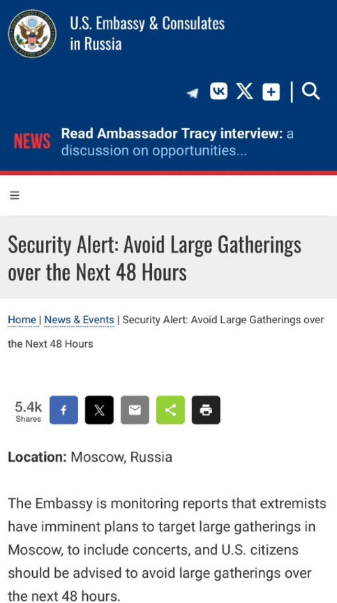 US warning