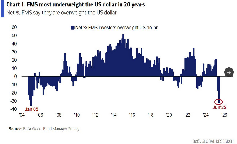 USD underweight bofa