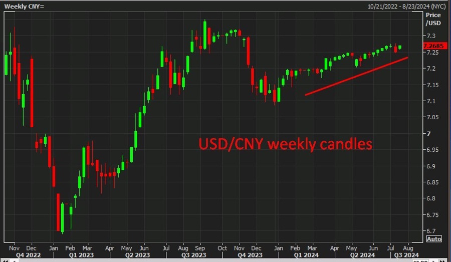 USDCNY weekly candles 17 July 2024 2