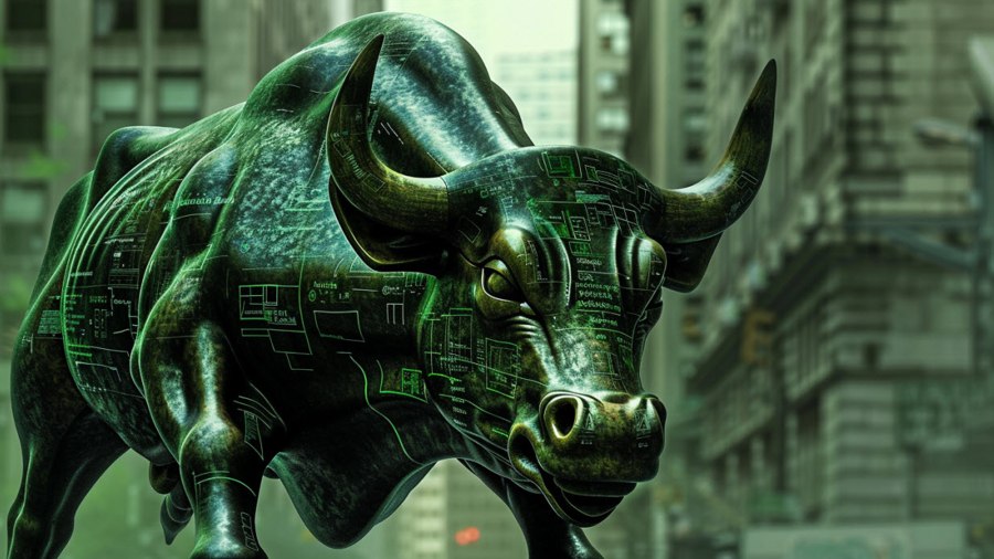 Wall Street Bull cyberpunk