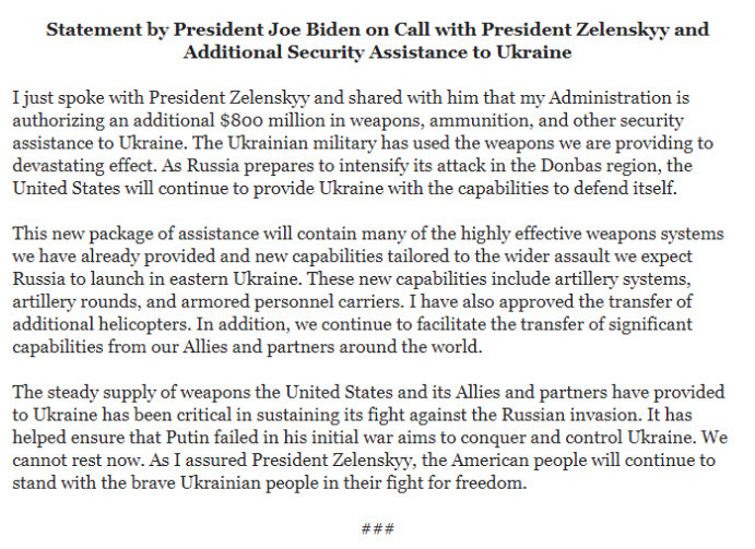 White House statement