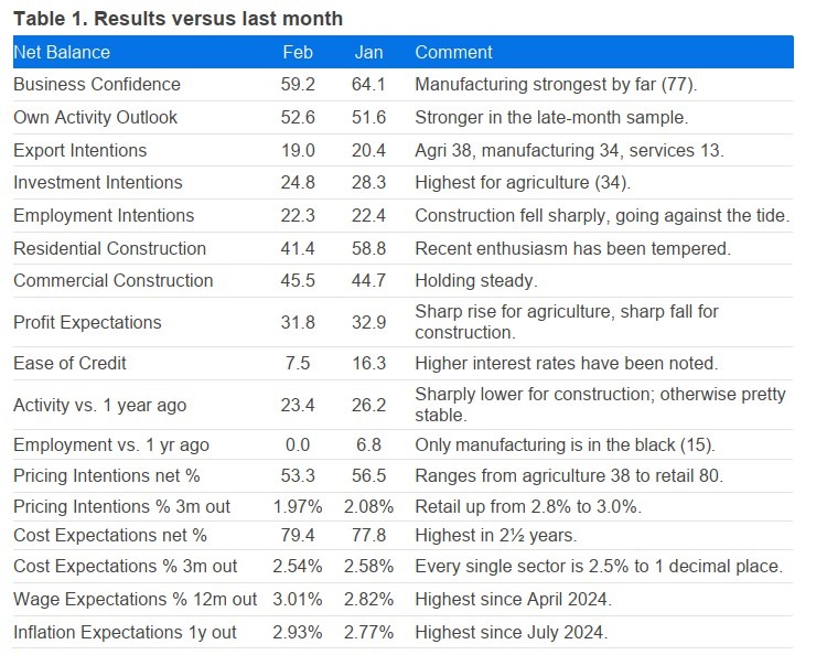 anz busiess survey February 2026