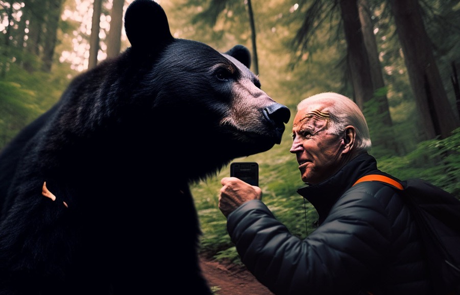 biden with a bear ai