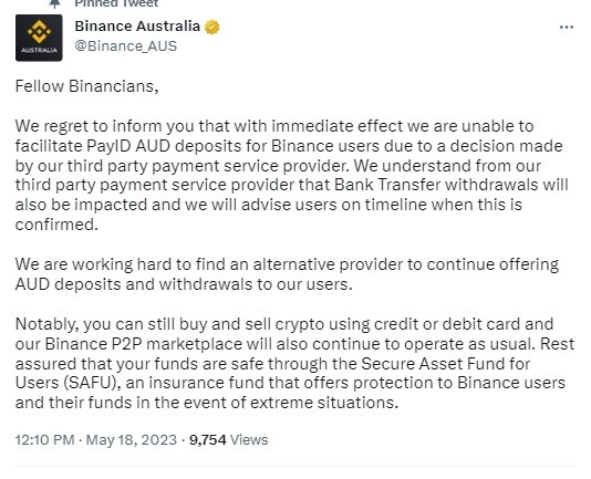 binance aud 18 May 2023