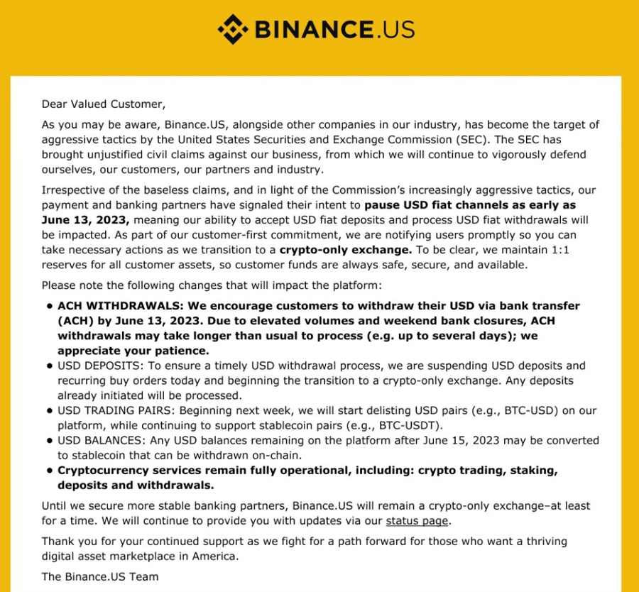 binance usd deposits pause