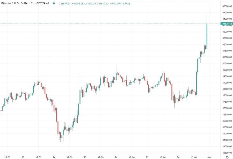btc chart 01 March 2022