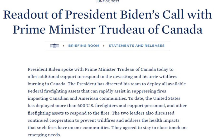 canada wildfires us firefighters 08 June 2023