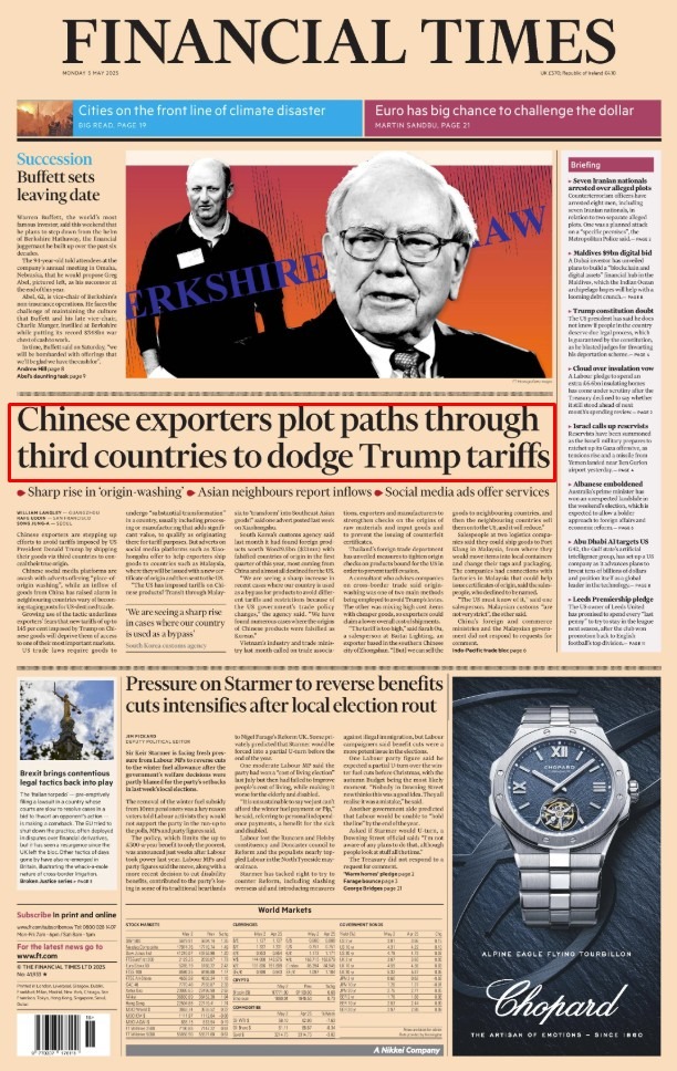 china exports wash tariffs 05 May 2025 2