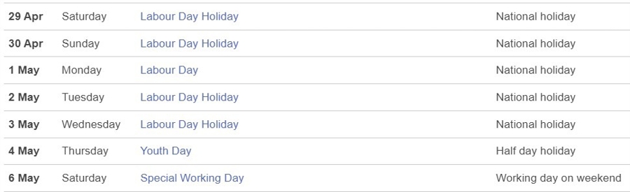 china golden week holiday dates 2023