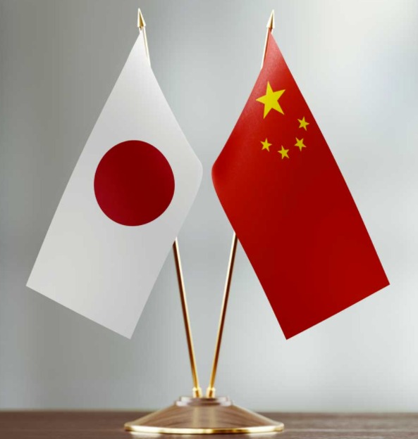 Japan China flags