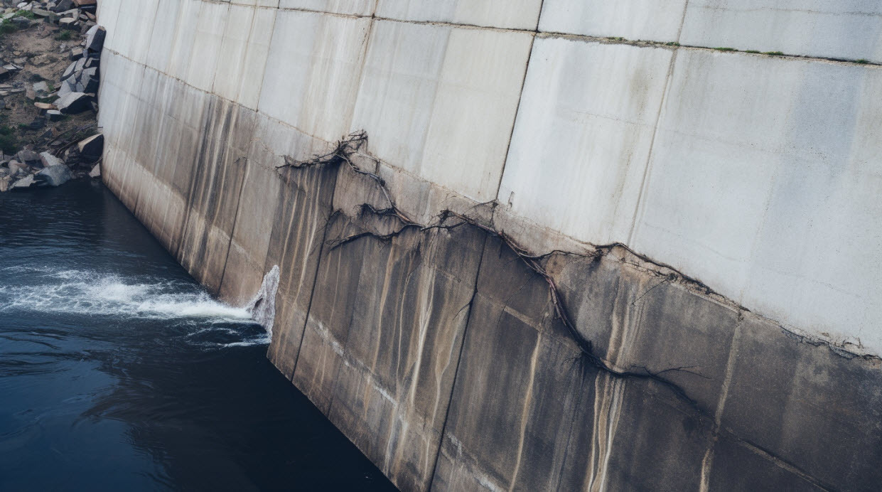 cracks in the dam
