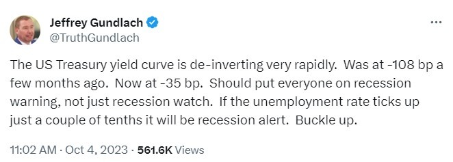 deinverting yield curve gundlach 06 October 2023