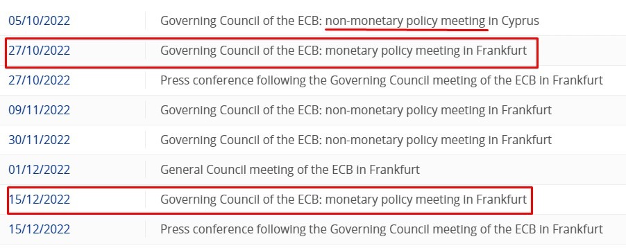 ecb meetings 2022