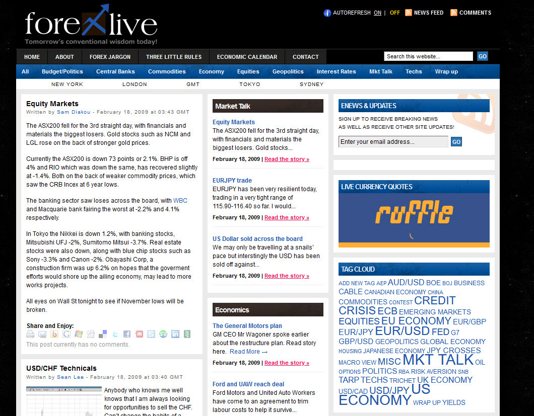 forexlive early days
