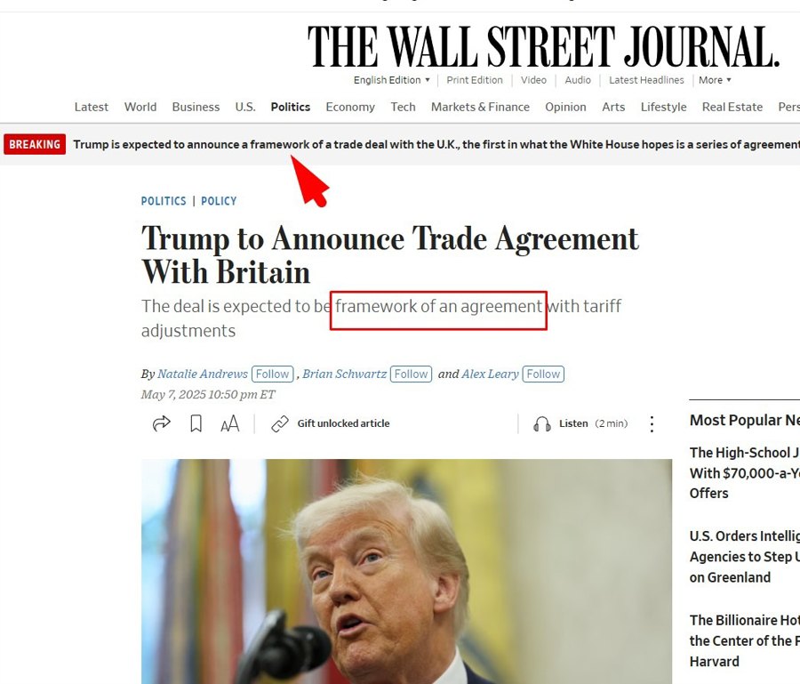 framework of a trade deal 08 May 2025 2