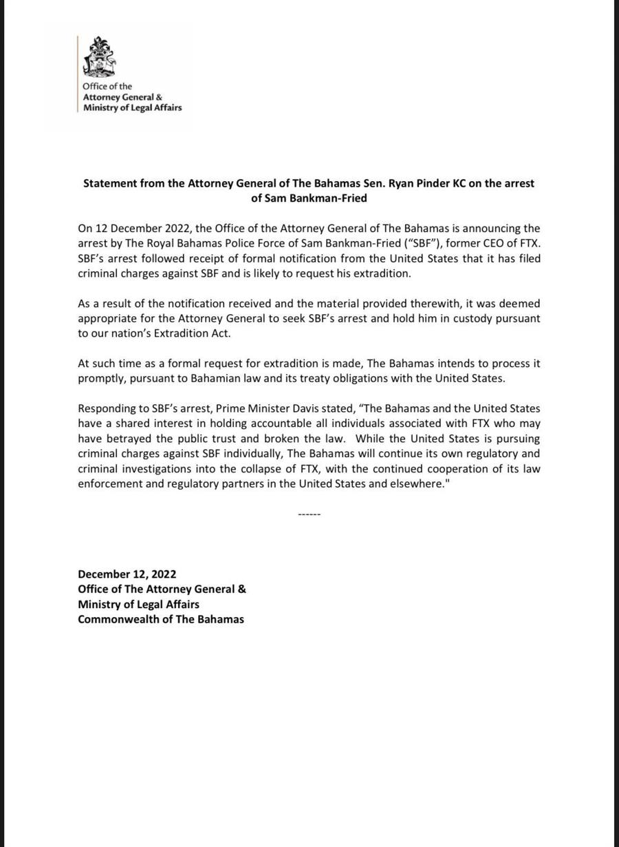 ftx sbf bahamas arrest
