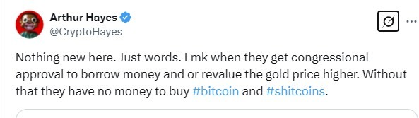 hayes Bitcoin trump reserve 03 March 2025 2