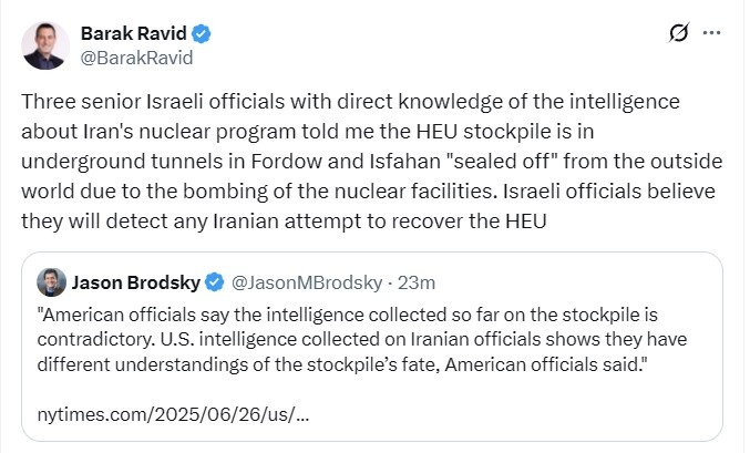 iran israel enriched urnaium 27 June 2025 2