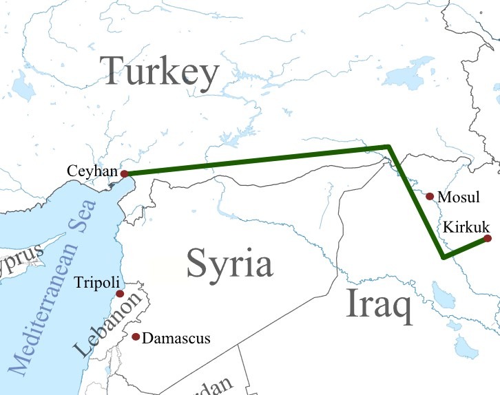 iraq turkey oil pipeline kurkuk ceyhan