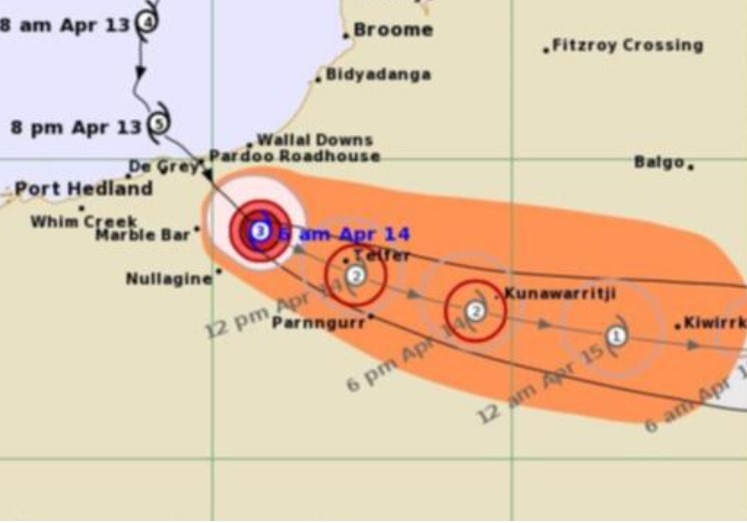isla cyclone port hedland 14 April 2023