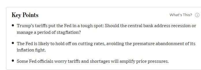 key points fopmc preview timiraos 06 May 2025