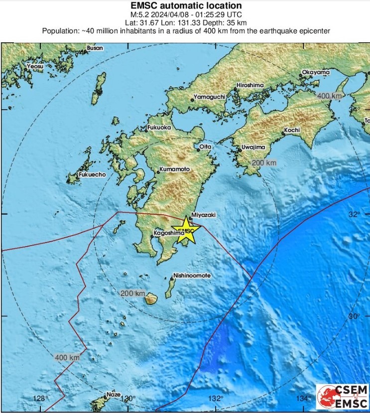 miyazaki kagoshima earthquake 08 April 2024 2