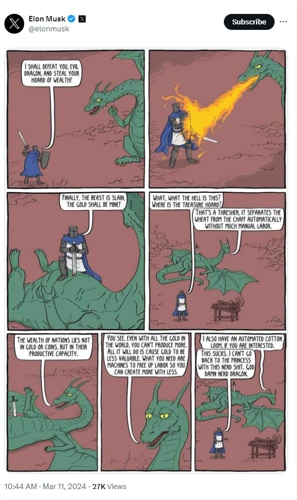 musk gold dragon unproductive