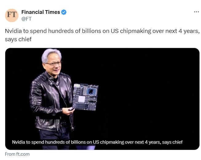 nvidia hundreds of billions us chips 20 March 2025 2