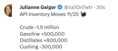 oil inventory 26 November 2025 2