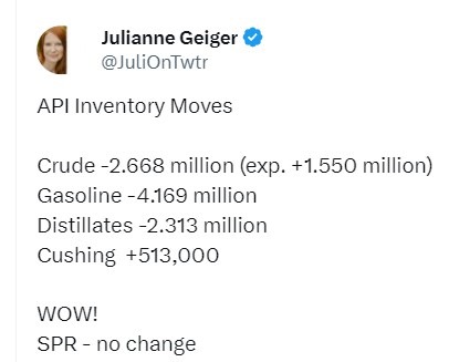 oil inventory gasoline distillate stocks 25 October 2023