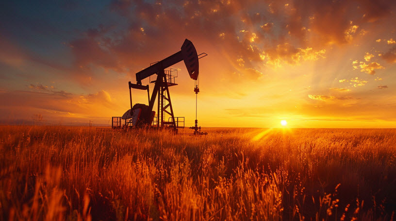 oil pumpjack Alberta foothills