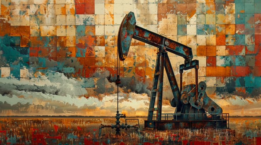 oil pumpjack collage